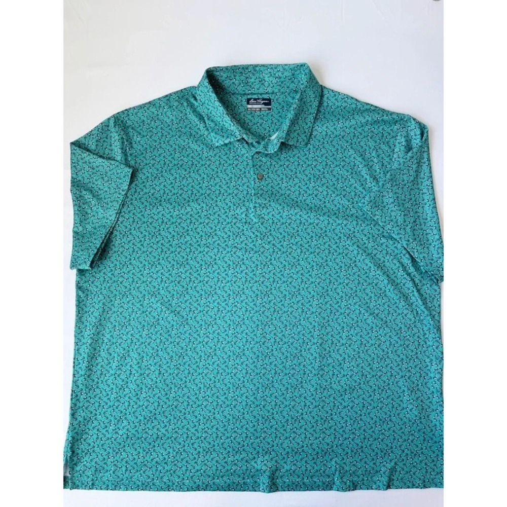 Ben Hogan Performance Men's 3XL Golf Polo Teal Golf Bag Print Short Sleeve